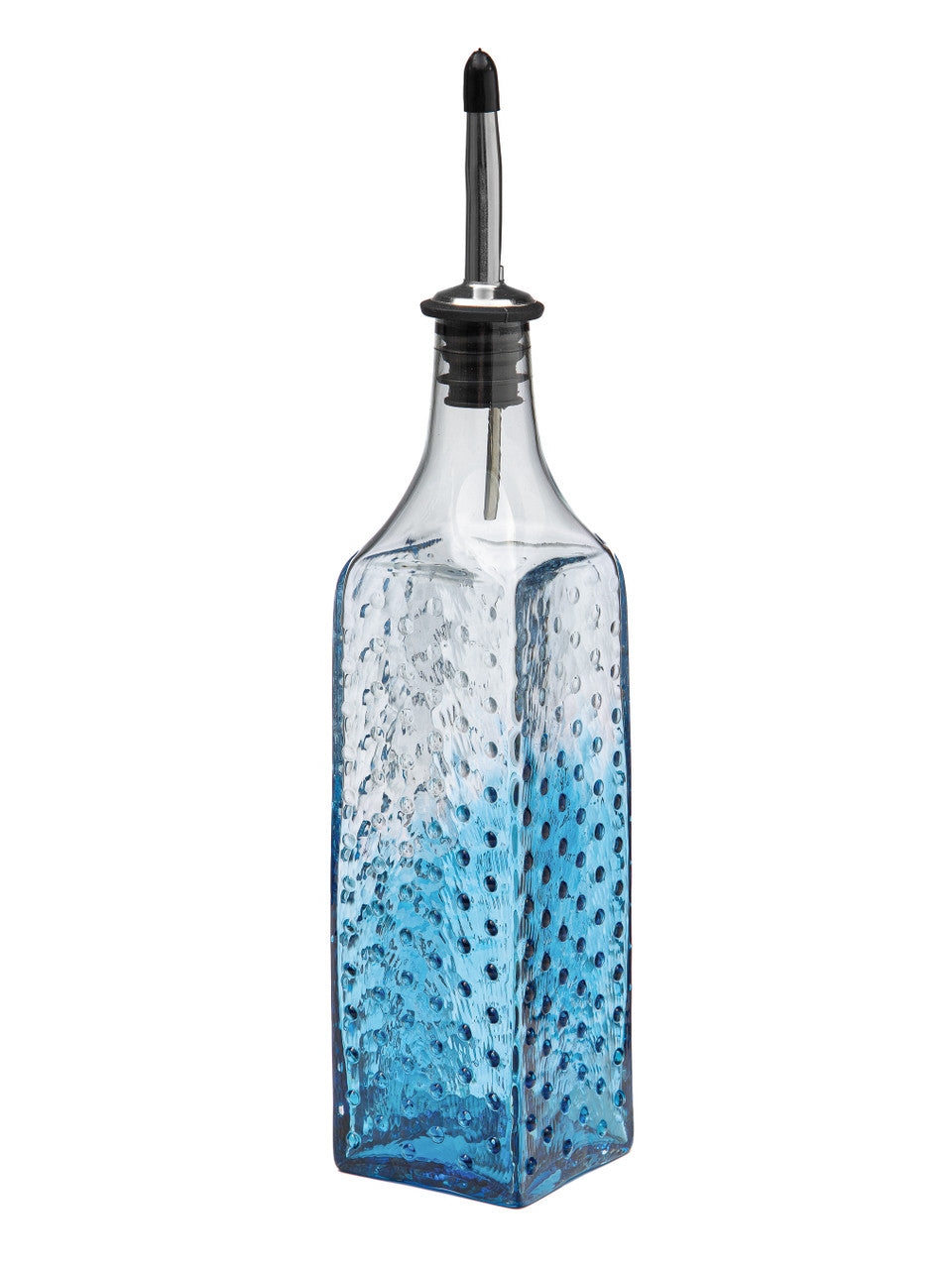 Ice &amp; Aqua Hobnail Handblown Bottle