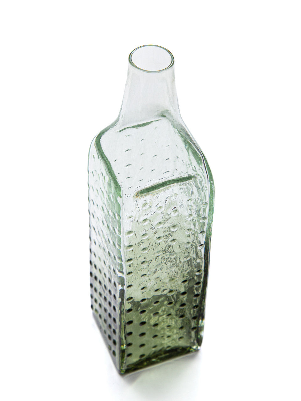 Wintergreen &amp; Smoke Hobnail Handblown Bottle