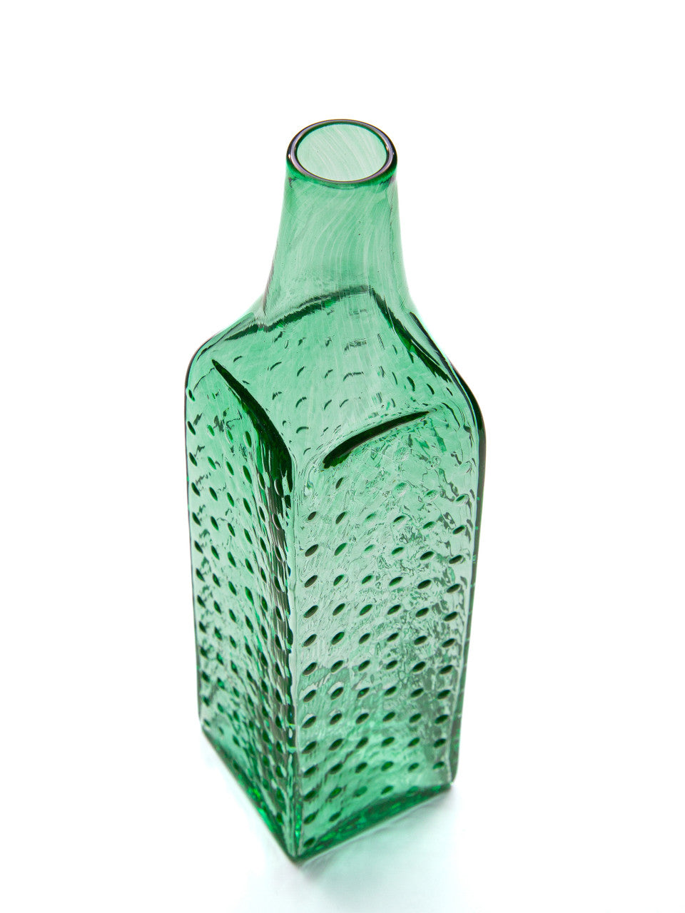 Spearmint Hobnail Handblown Bottle