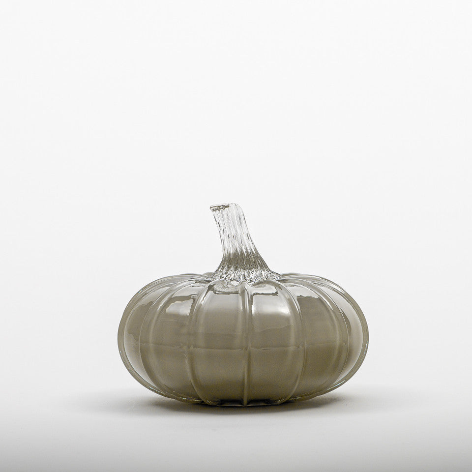 Overcast Glass Pumpkin w/Tealight