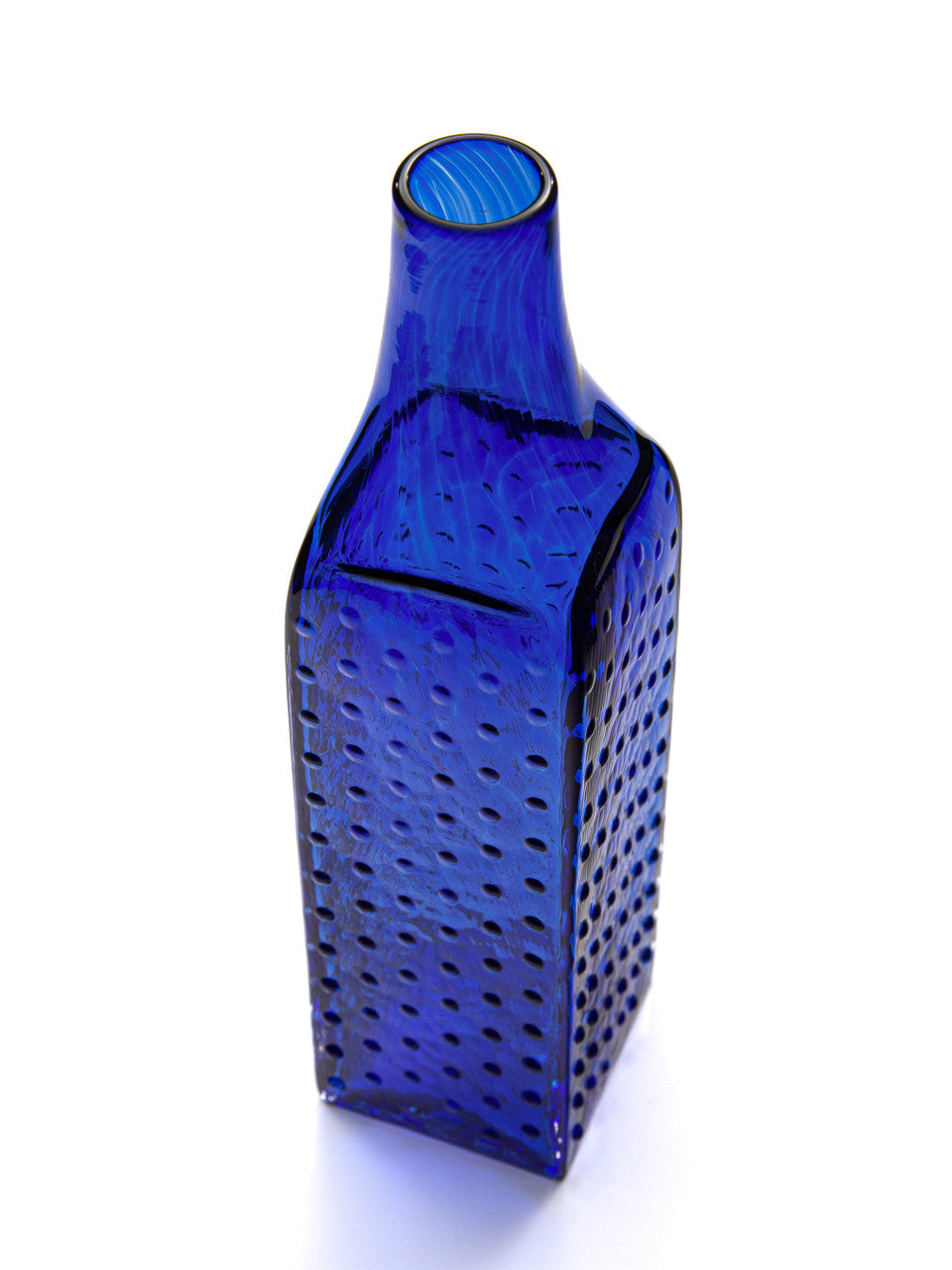 Blueberry Hobnail Handblown Bottle