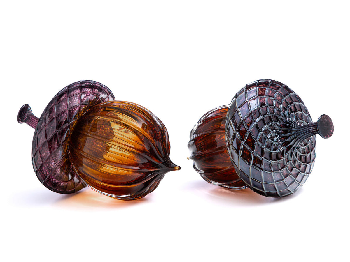 Metallic Bordeaux &amp; Amber Acorn