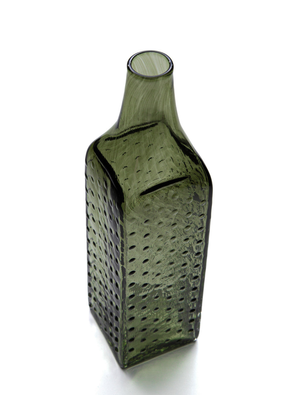 Smoke Hobnail Handblown Bottle