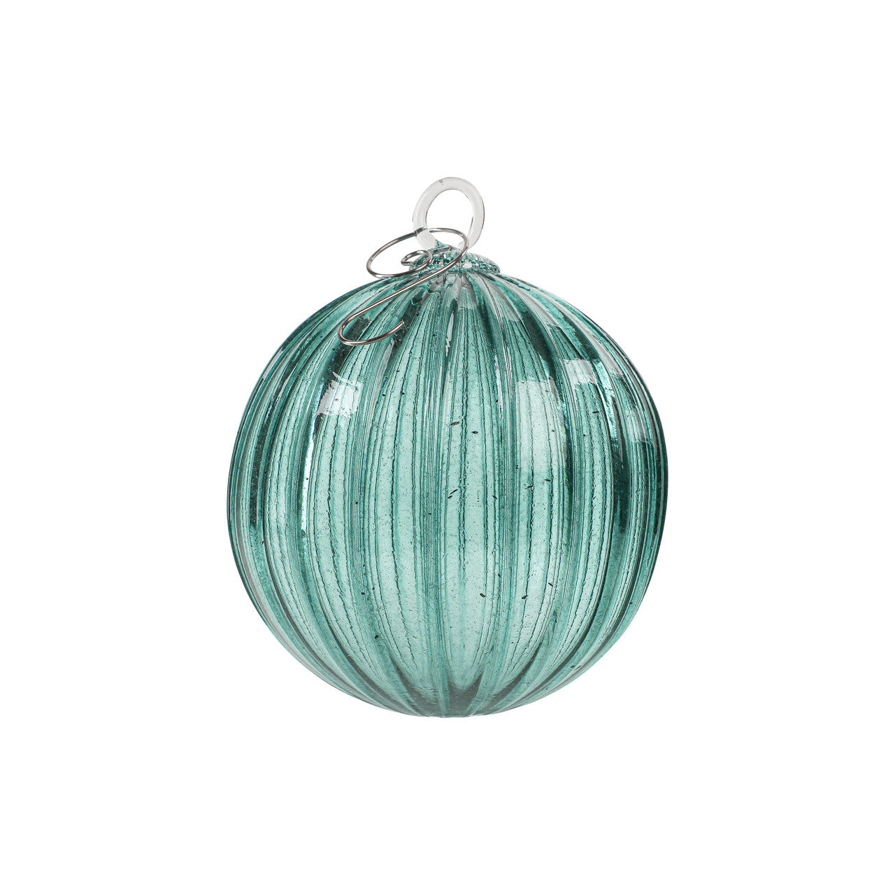 Sea Green Set of 6 Mixed Handblown Glass Ornaments