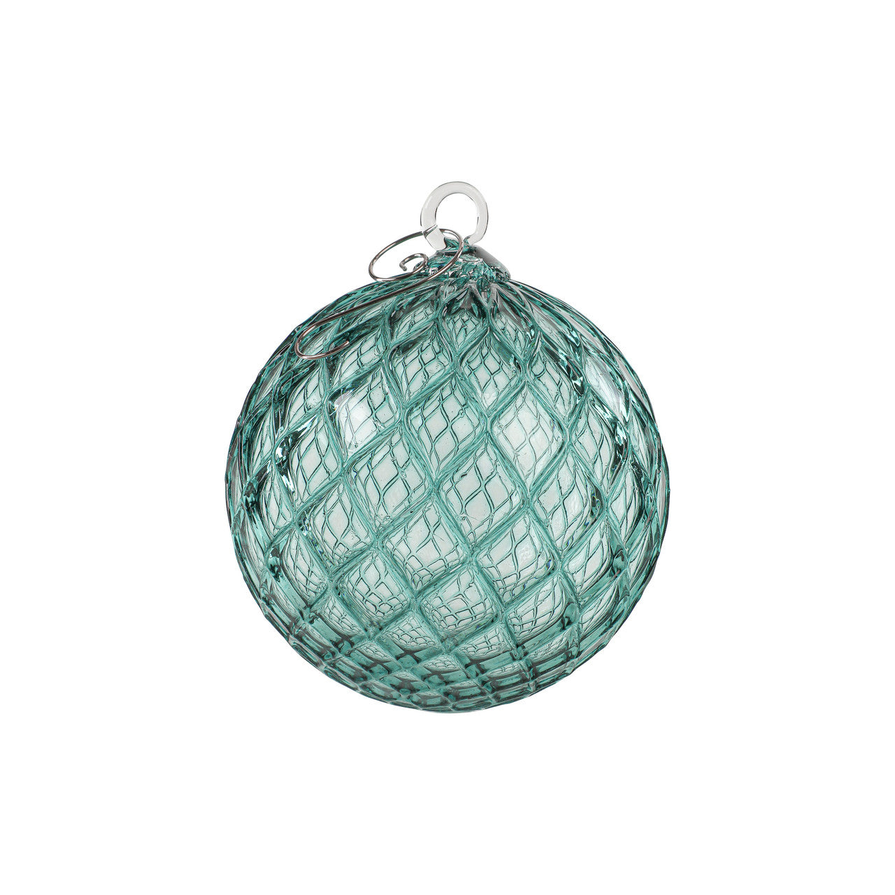 Lime Green Set of 6 Mixed Handblown Glass Ornaments