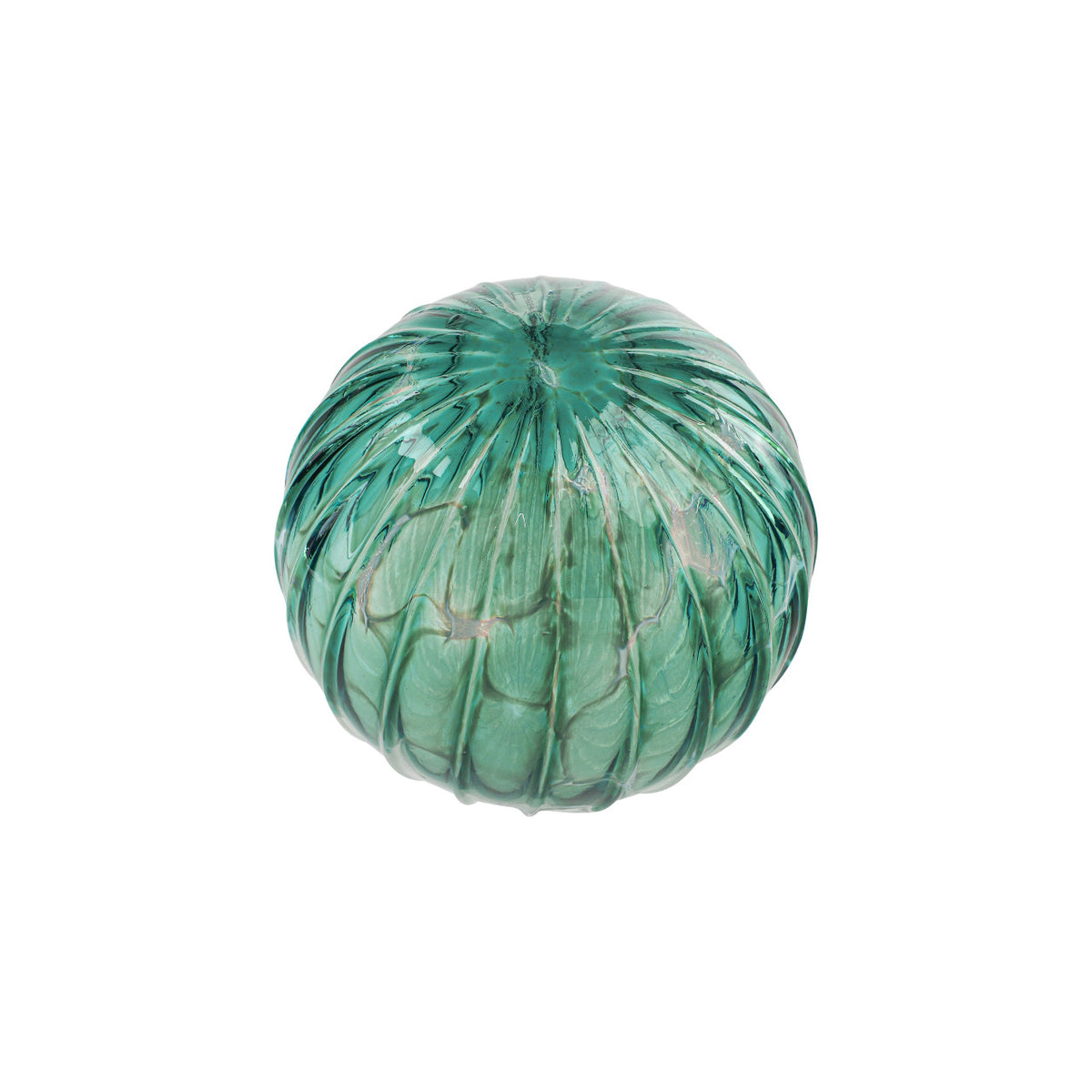 Sea Green Snow Flurry Handblown Glass Ornament