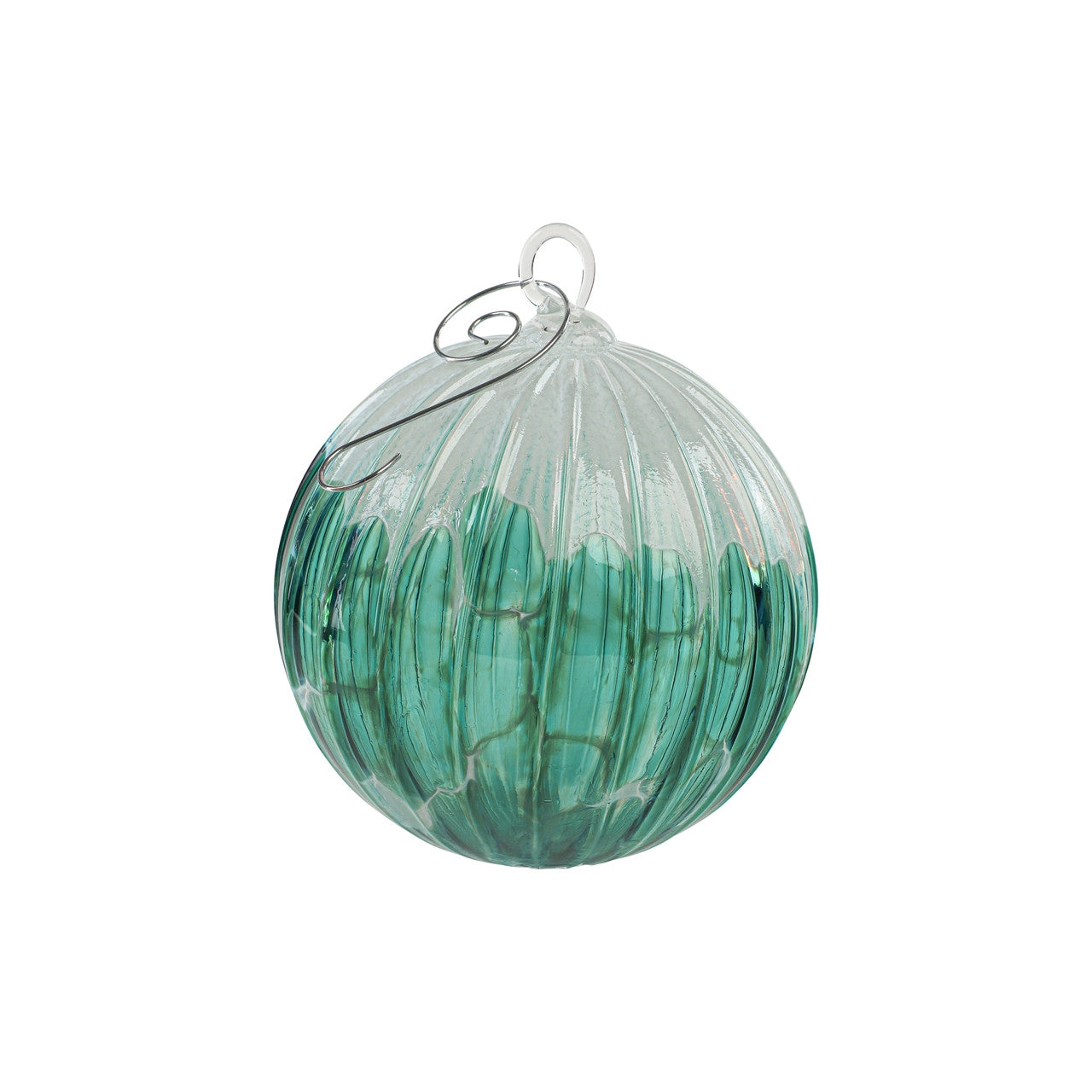 Sea Green Flurry Set of Six Handblown Glass Ornaments