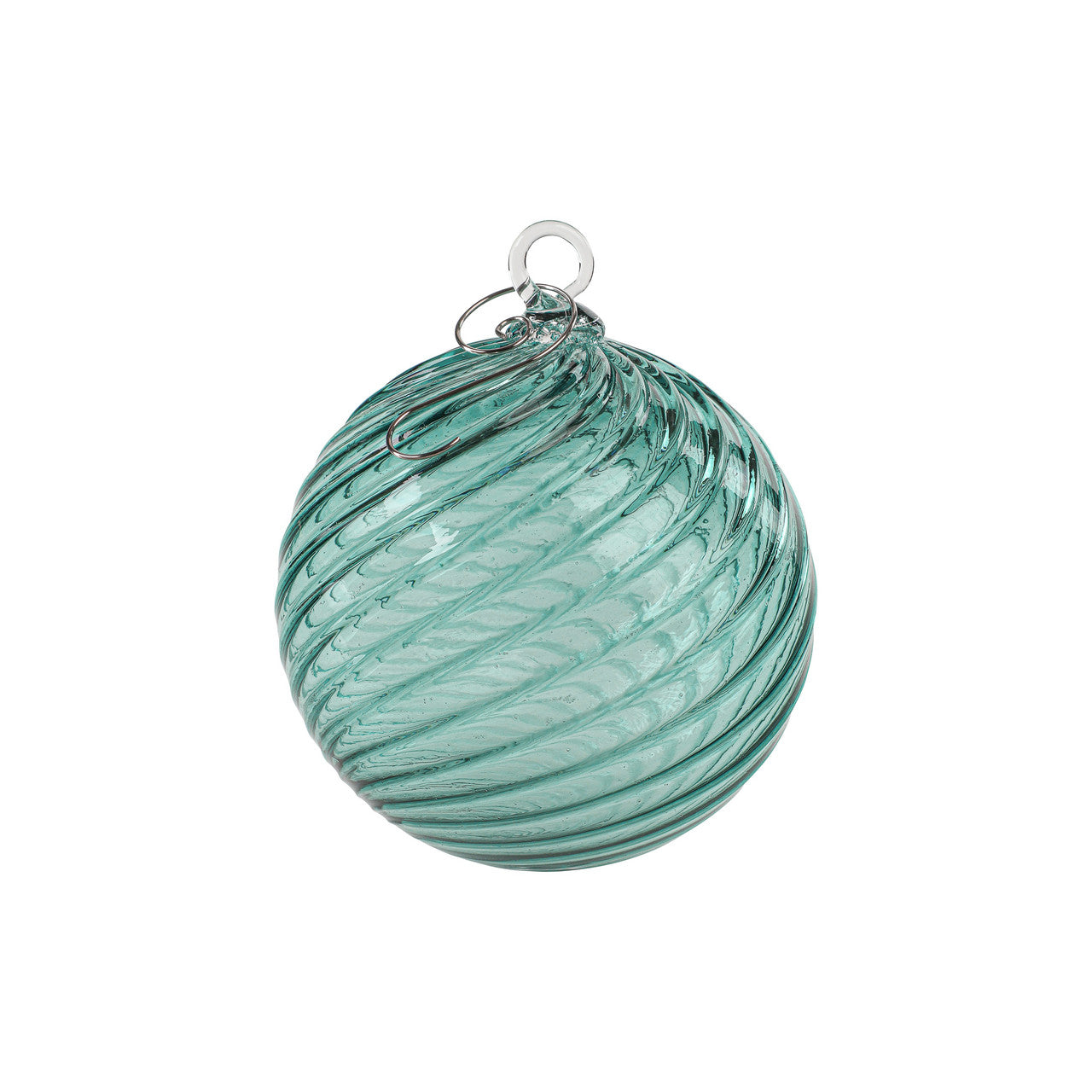 Aqua Set of 6 Mix Handblown Glass Ornaments