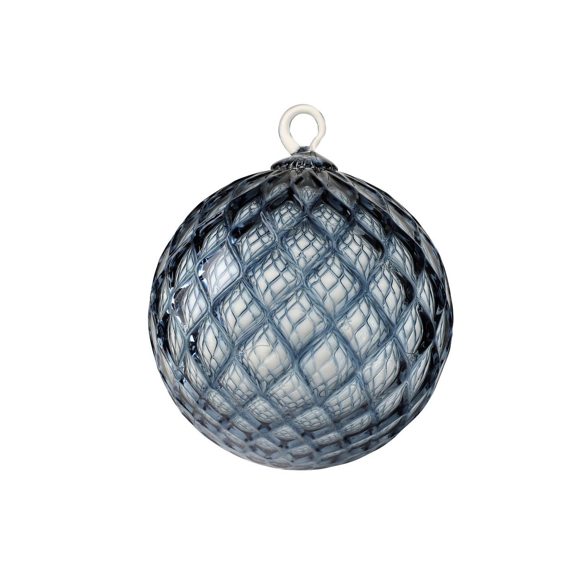 Slate Blue Handblown Glass Ornament