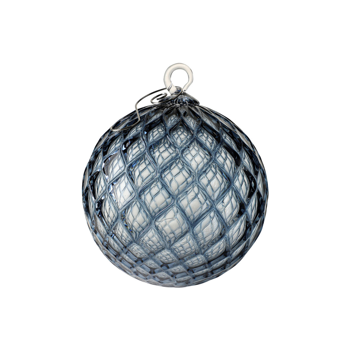 Slate Blue Handblown Glass Ornament