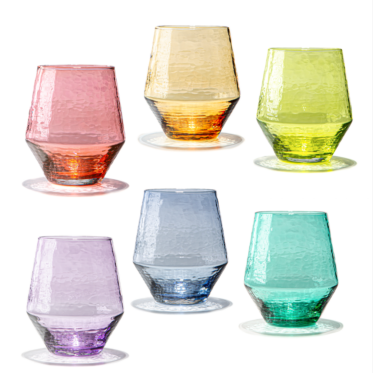 SMALL BOW Set of 6 | Sparkling Stemless Glassware
