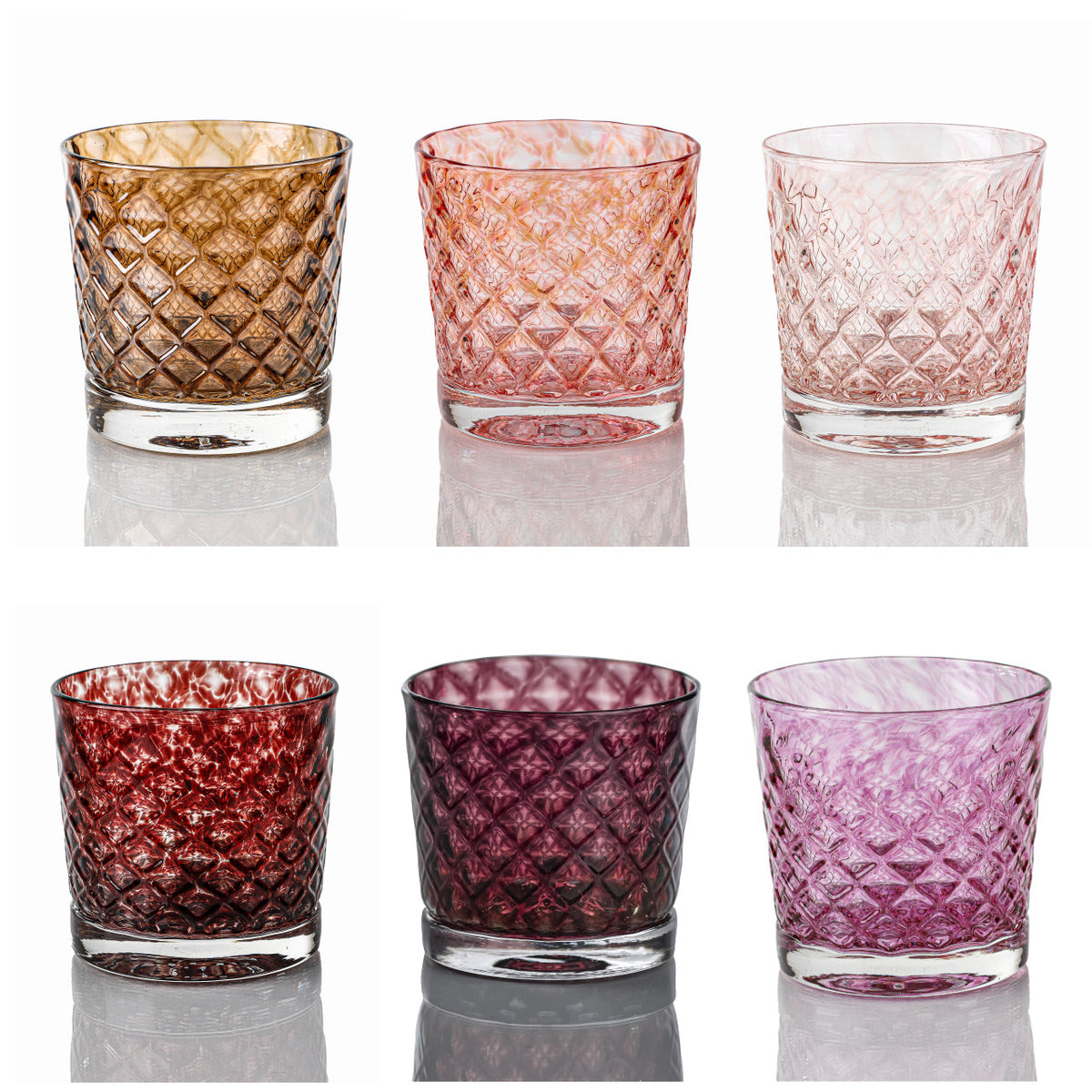Pomegranate Pink Mindala Glass