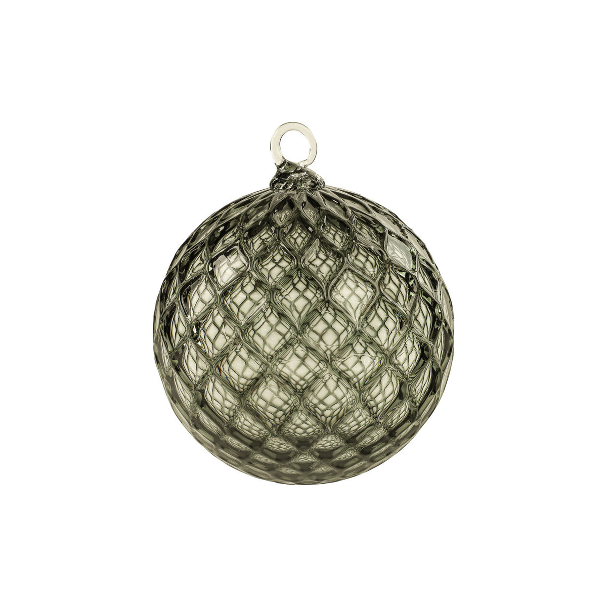 Smoke Handblown Glass Ornament