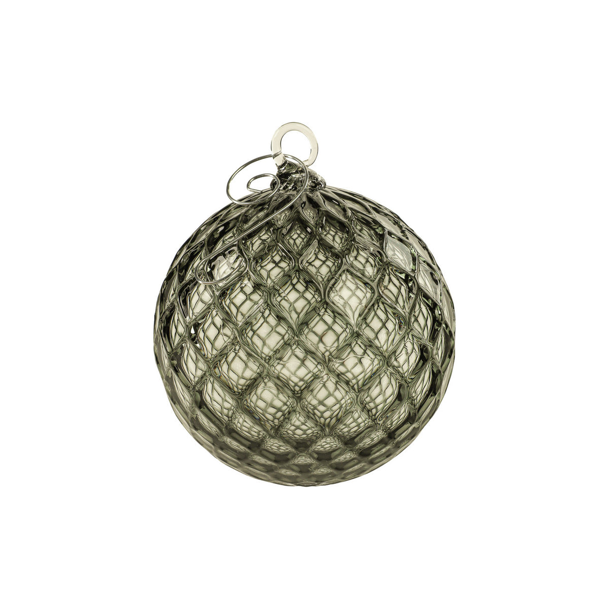 Smoke Handblown Glass Ornament