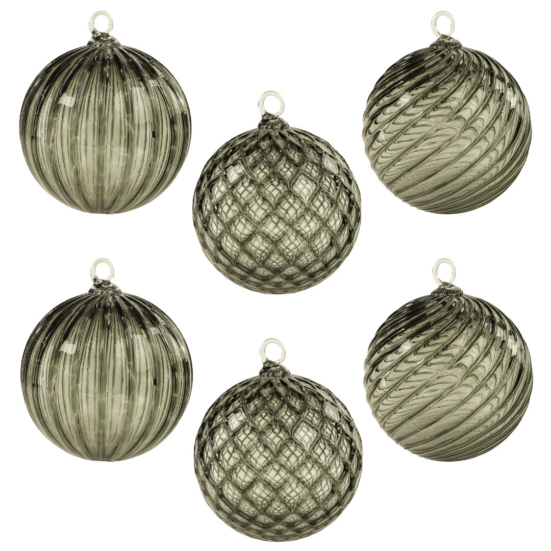 Smoke Handblown Glass Ornament