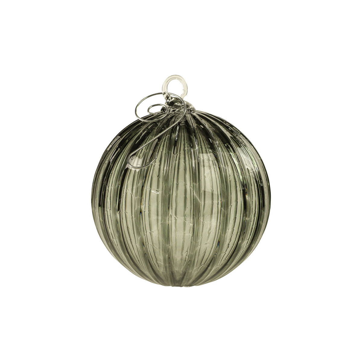 Smoke Handblown Glass Ornament