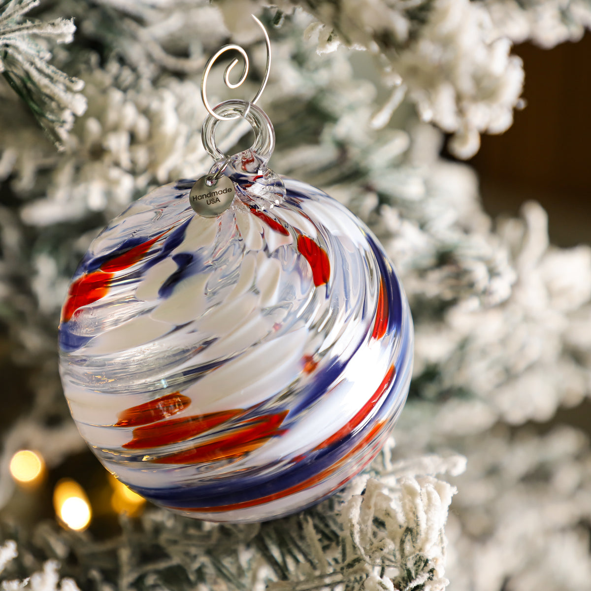 Stars & Stripes Handblown Glass Ornament