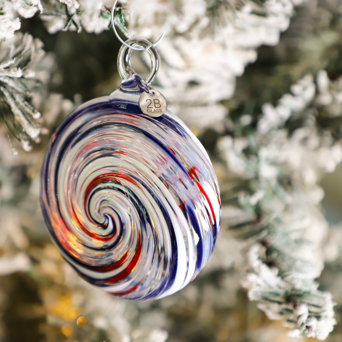 Stars & Stripes Handblown Glass Ornament