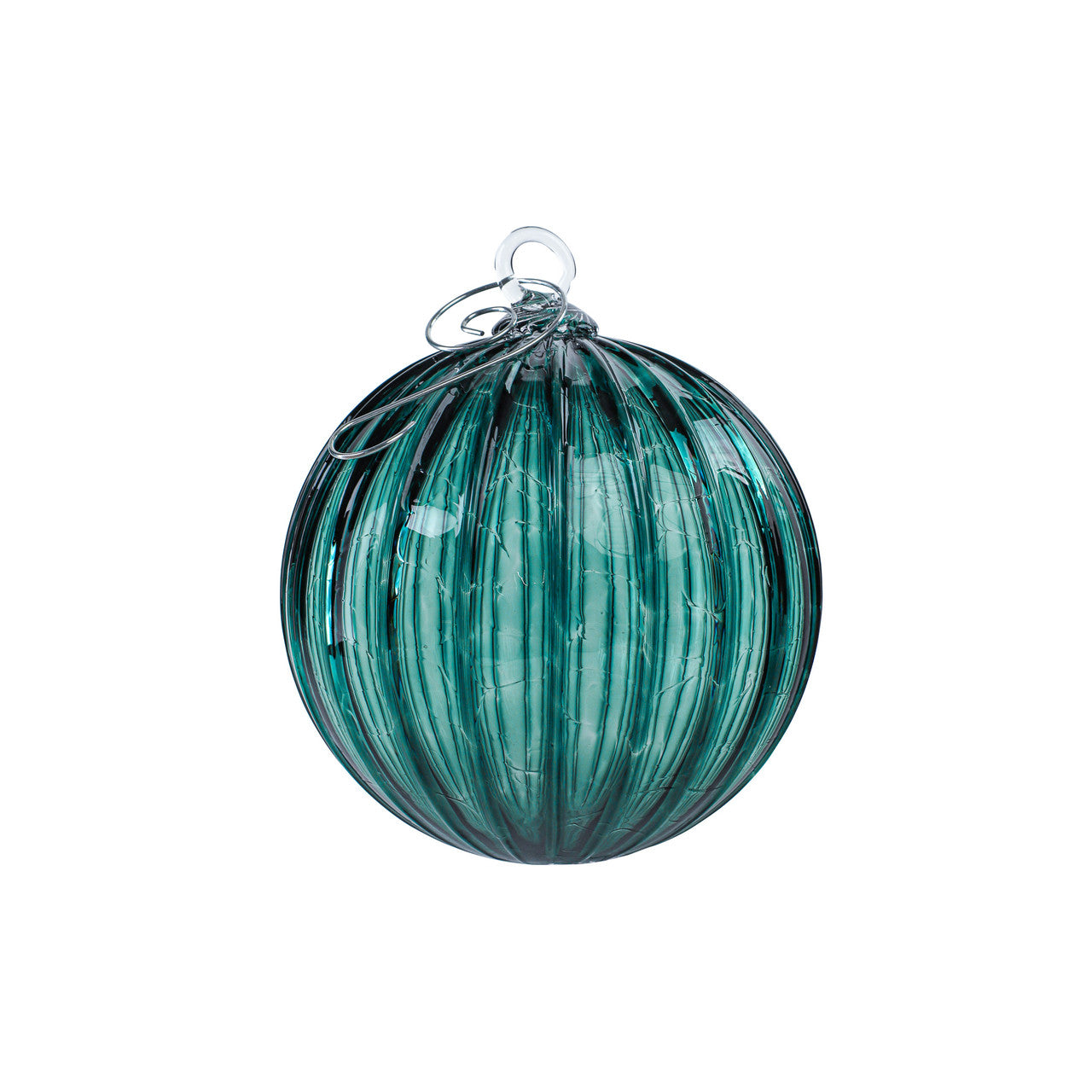 Turquoise Handblown Glass 20 Point Ornament