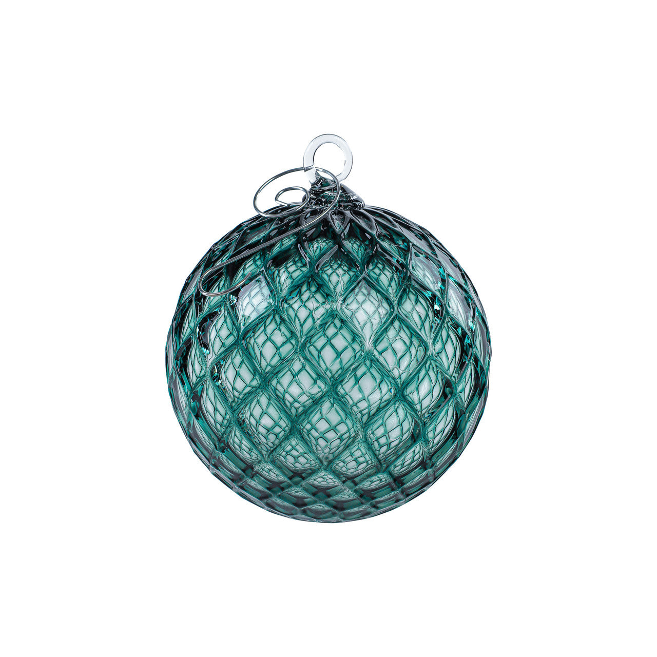 Turquoise Set of 6 Mixed Handblown Glass Ornaments