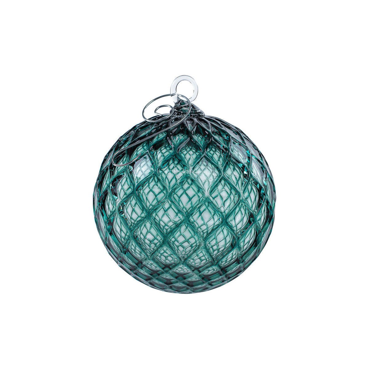 Turquoise Handblown Glass Ornament