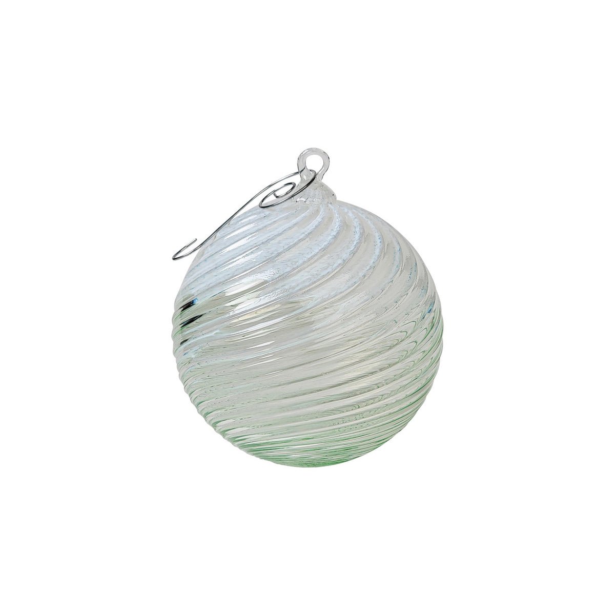 Wintergreen Snow Flurry Handblown Glass Ornament
