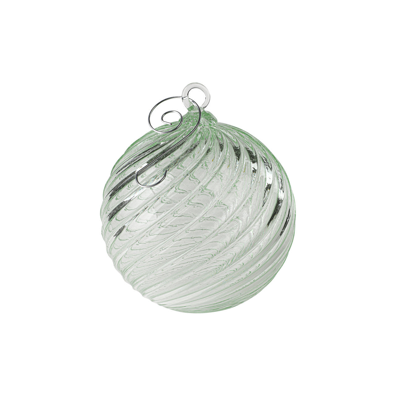 Turquoise & Manzanilla Set of 6 Mixed Handblown Glass Ornaments