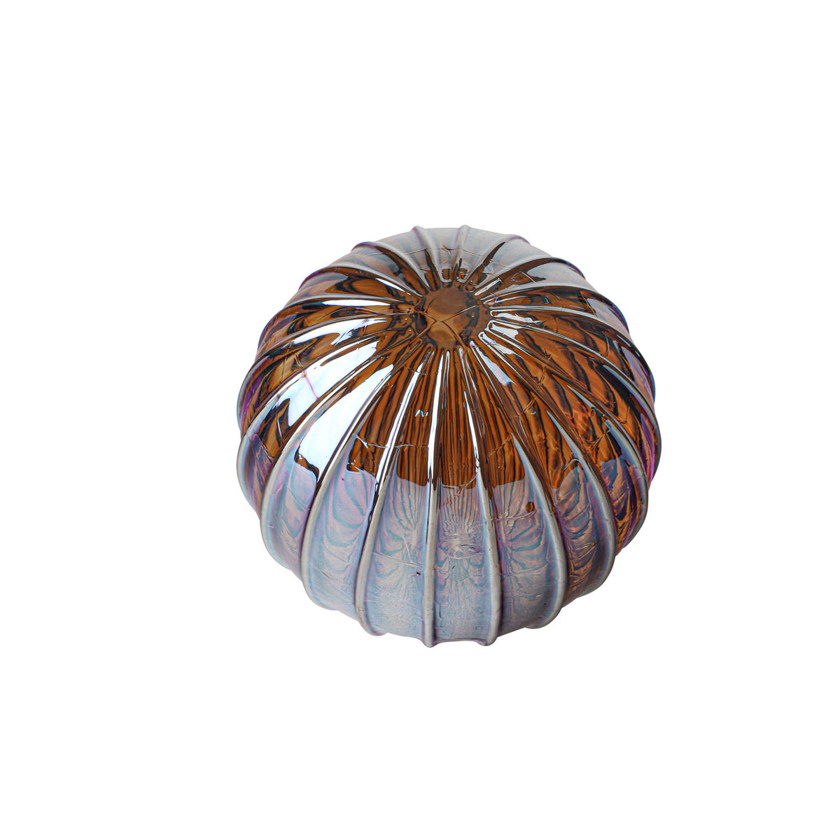 Metallic Violet Amber Handblown Glass Ornament