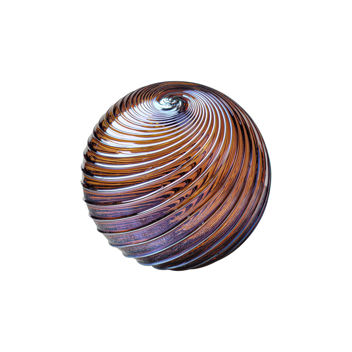 Metallic Violet Amber Handblown Glass Ornament