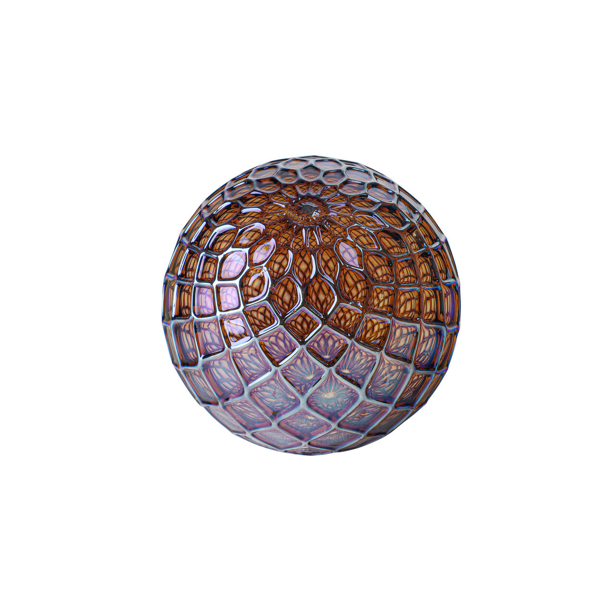 Metallic Violet Amber Handblown Glass Ornament
