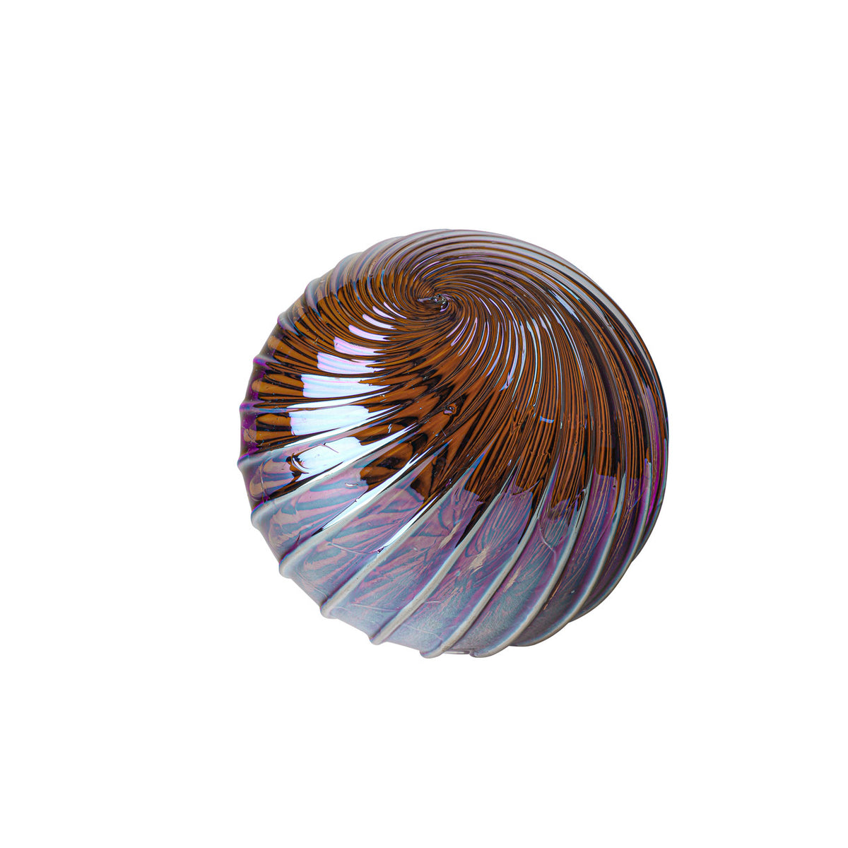 Metallic Violet Amber Handblown Glass Ornament