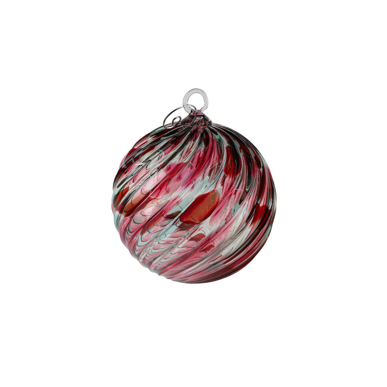 Sea Green Flurry Set of Six Handblown Glass Ornaments