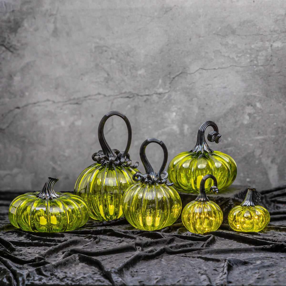 Chartreuse Elixir Glass Pumpkin w/Tealight