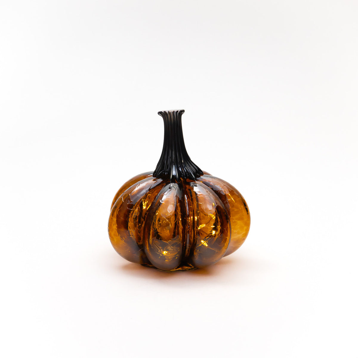 Amber Magic Glass Pumpkin w/Tealight