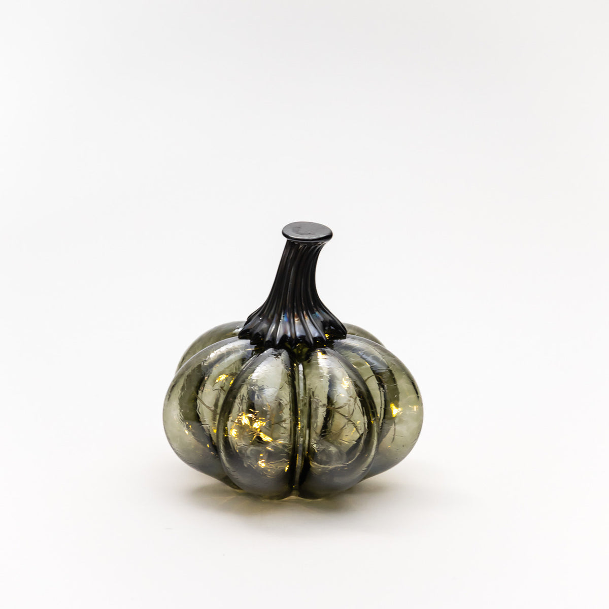 Smokey Tourmaline Glass Pumpkin w/Tealight