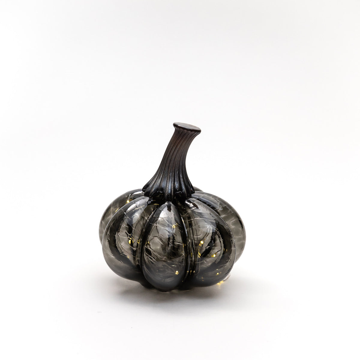 Raven Glass Pumpkin w/Tealight