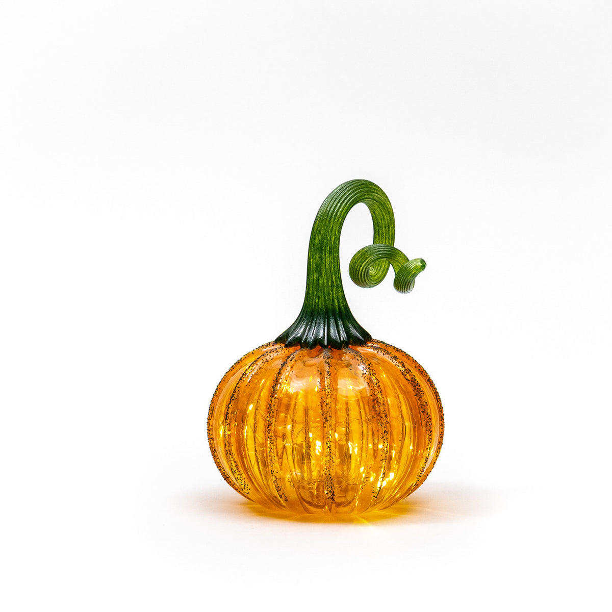 October on the Vine Glass Pumpkin w/Tealight