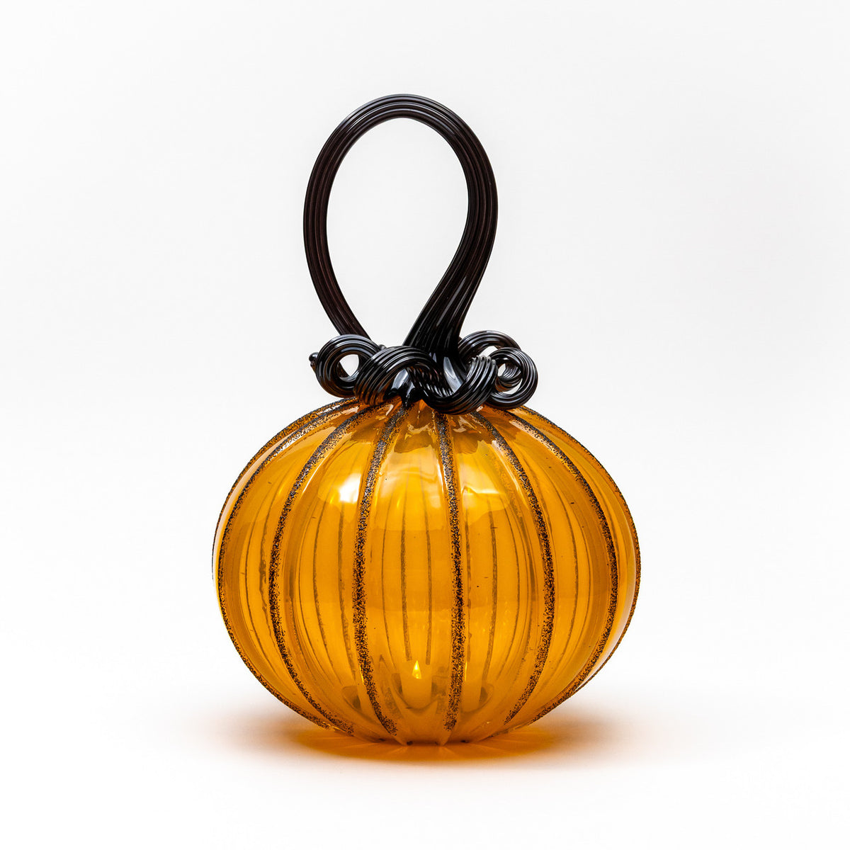 Hallow&#39;s Eve Glass Pumpkin w/Tealight