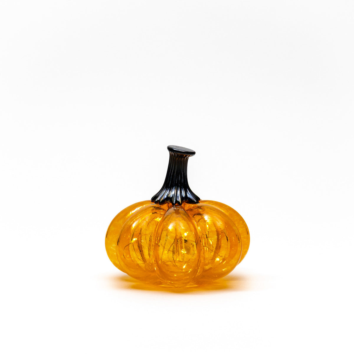Hallow&#39;s Eve Glass Pumpkin w/Tealight