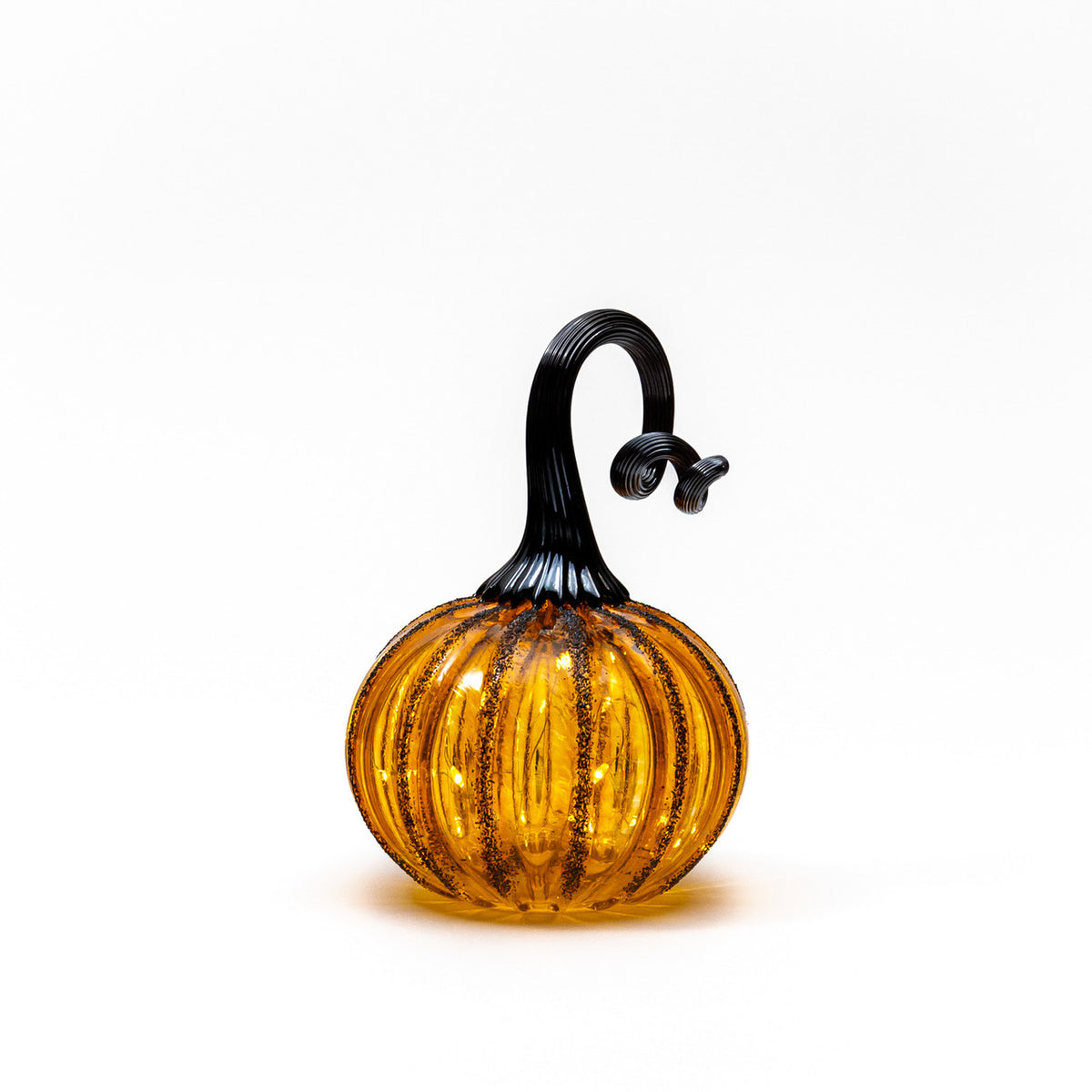 Hallow&#39;s Eve Glass Pumpkin w/Tealight