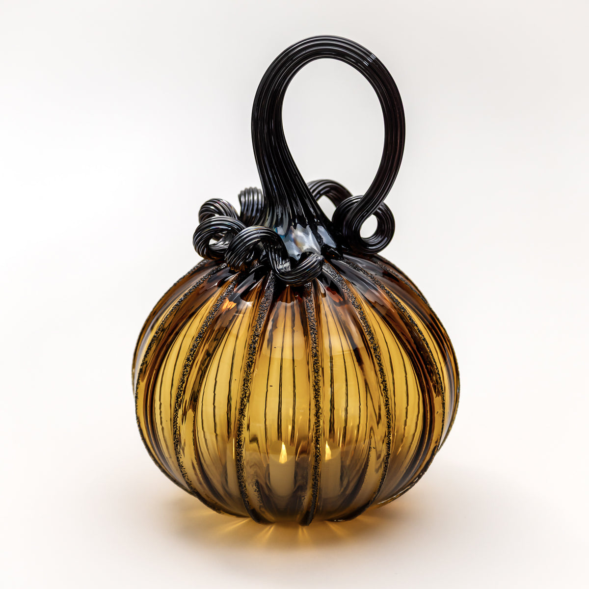 Antique Rose | Aged Oak | Amber Magic | Set | Handblown Glass Pumpkin w/Tealight