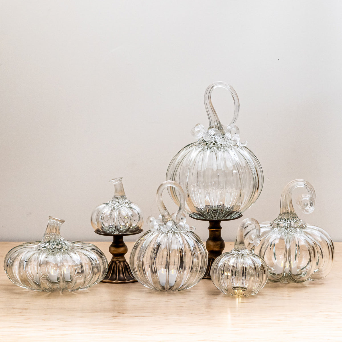 Phantom Glass Pumpkin w/Tealight